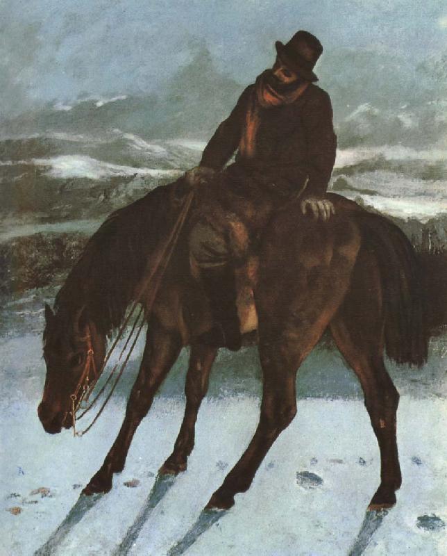 Gustave Courbet Hunter on the horse back oil painting picture